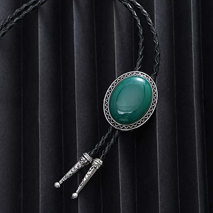 Southwestern Green Stone Bolo Tie