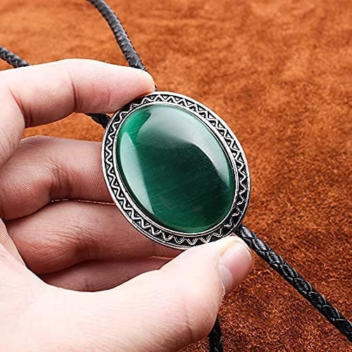 Southwestern Green Stone Bolo Tie