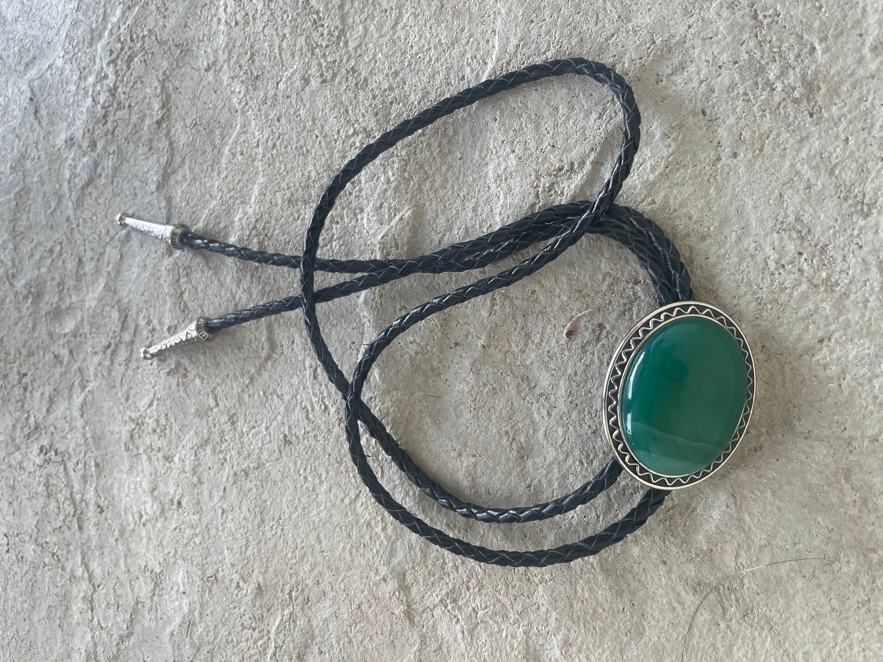 Southwestern Green Stone Bolo Tie