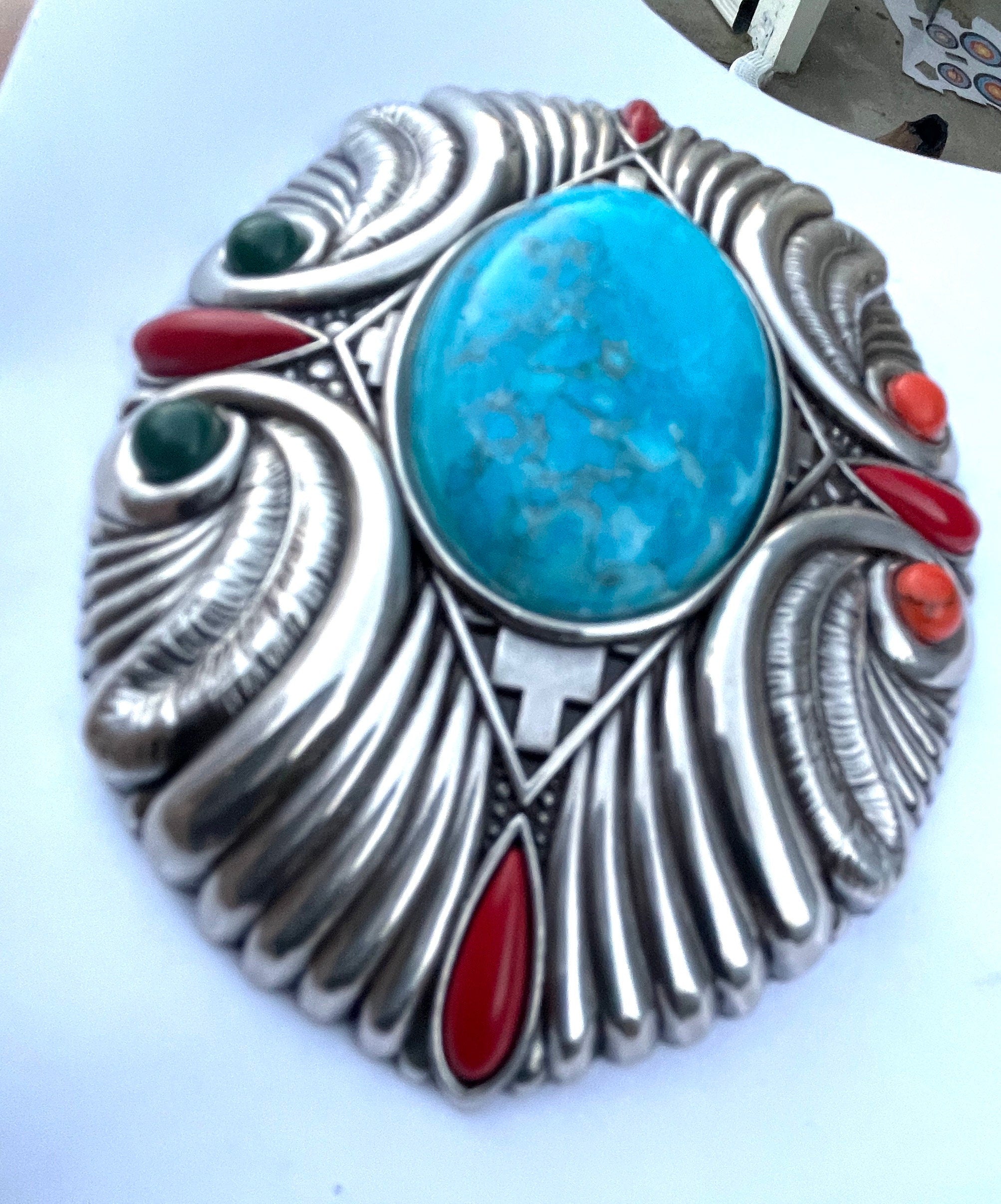 Turquoise Southwestern Belt Buckle
