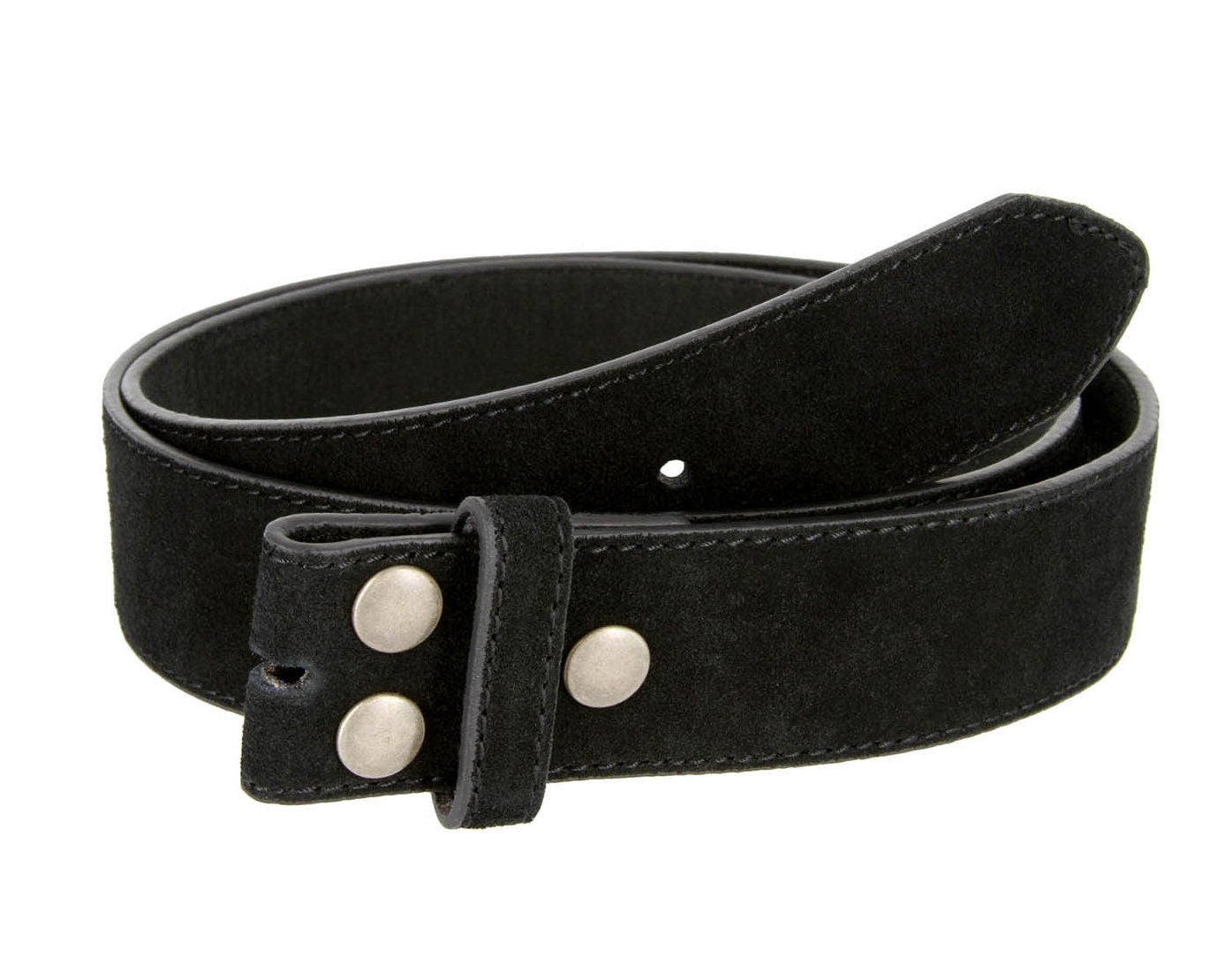 1.5'' Wide Black Suede Belt Strap