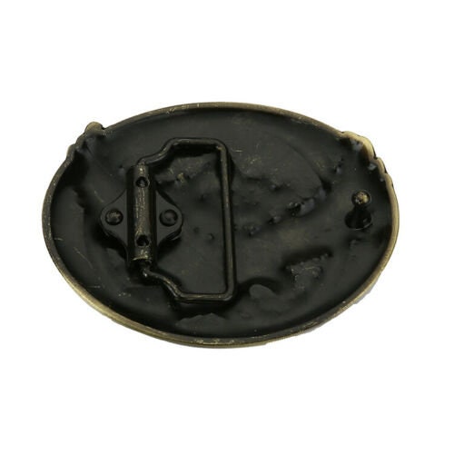 Western Rose Belt Buckle - Brass or Silver