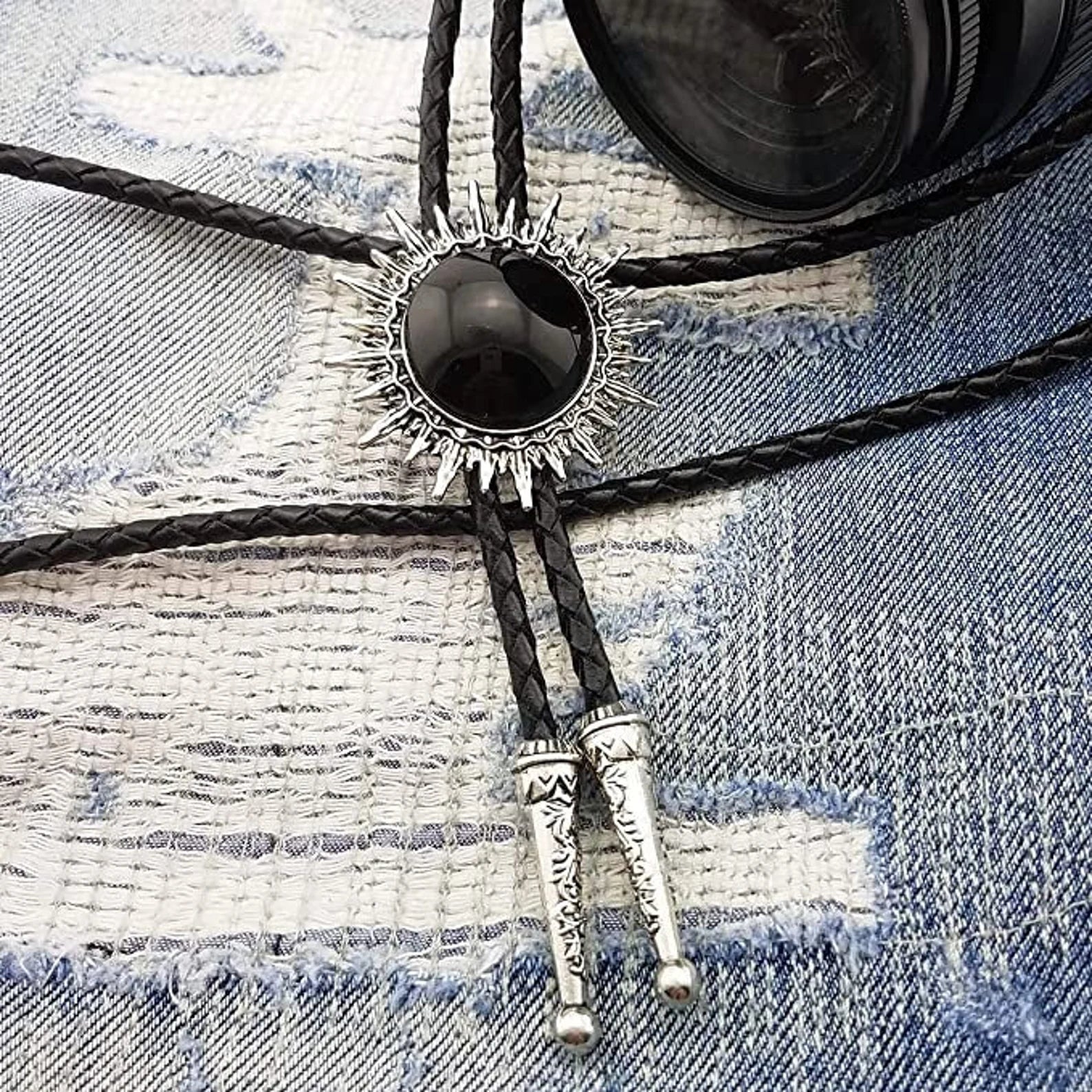 Black Sun Bolo Tie