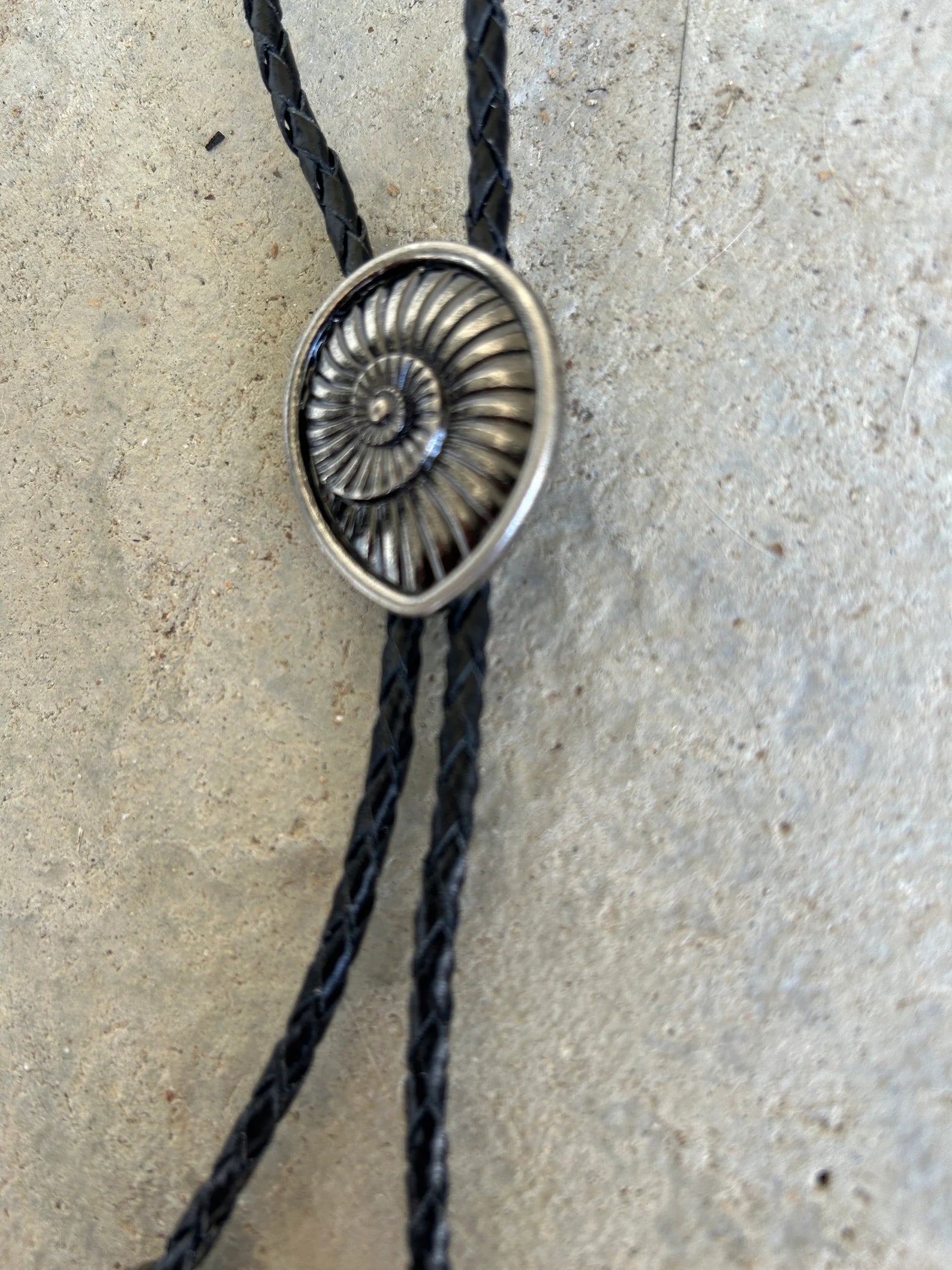 Silver Fossil Bolo Tie