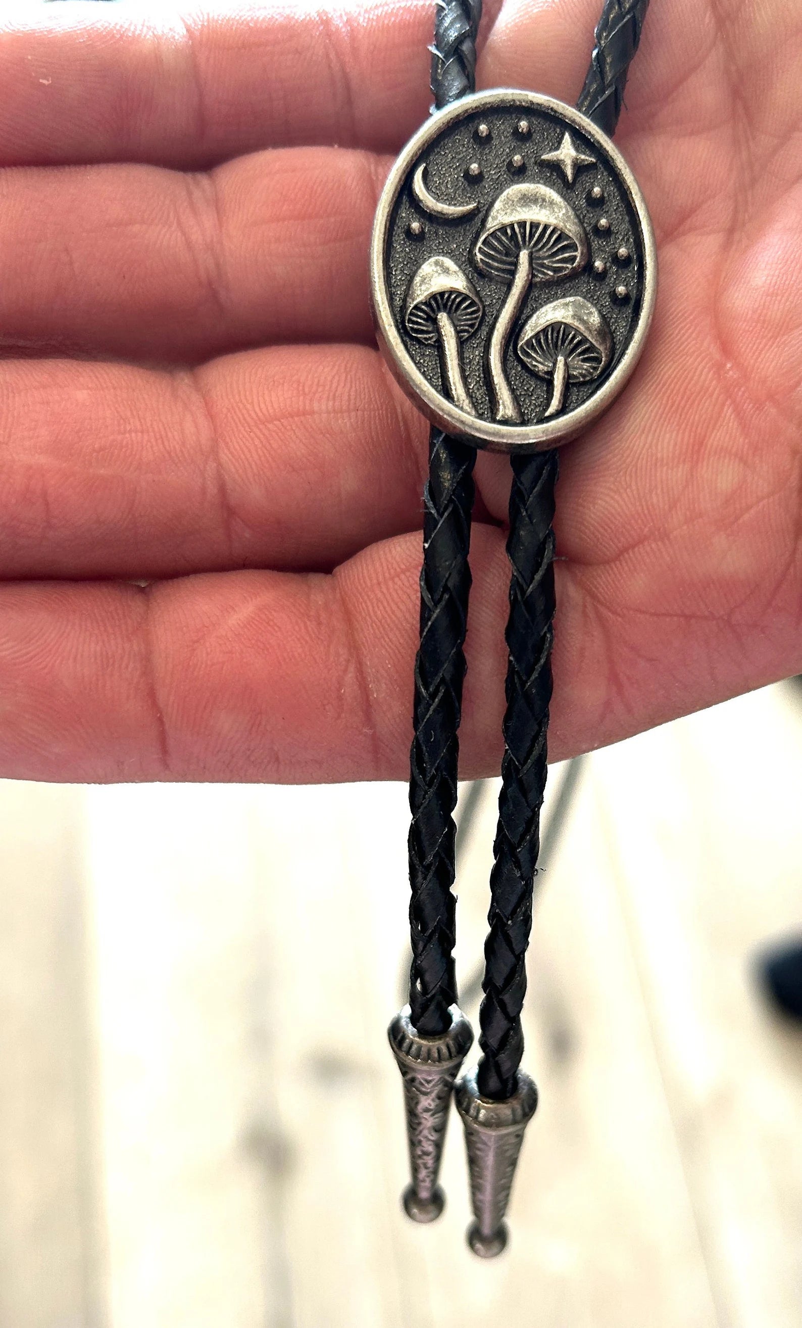 Mushroom Moon Bolo Tie