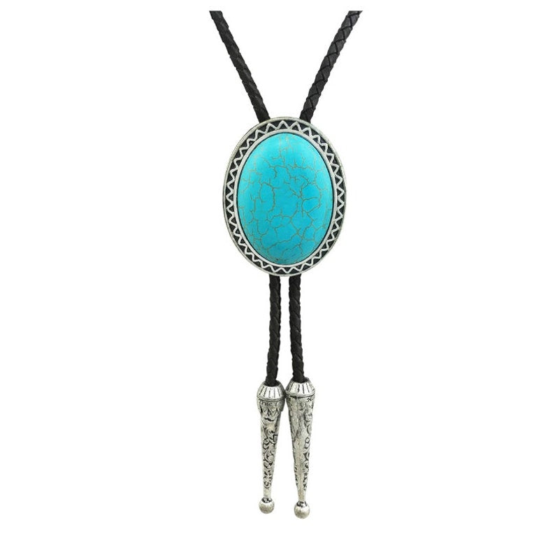 Turquoise Vein Bolo Tie