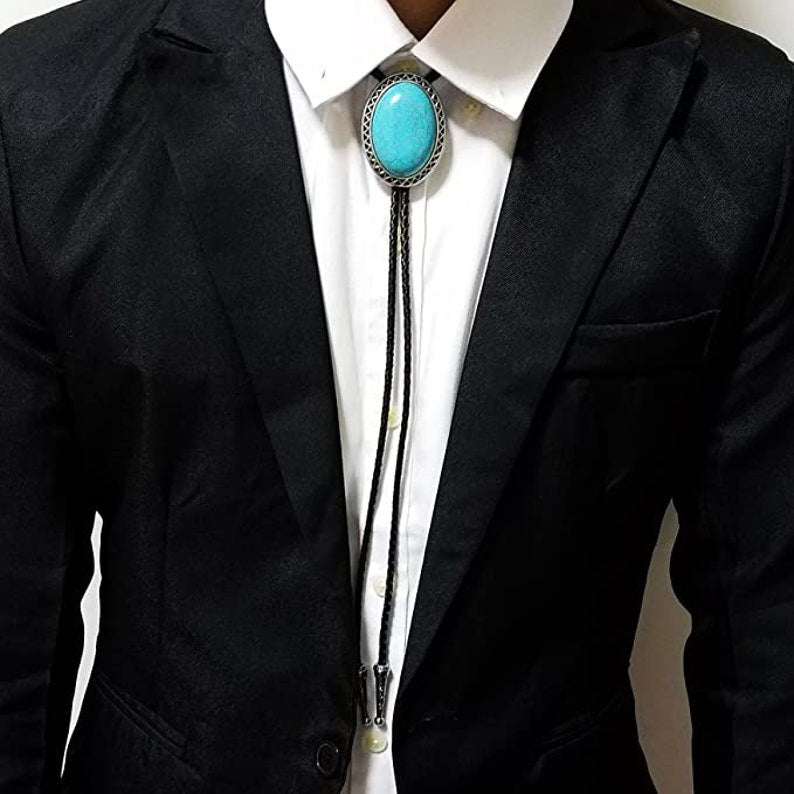 Turquoise Vein Bolo Tie