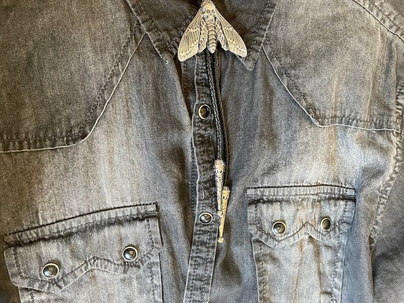 Dead Head Moth Bolo Tie