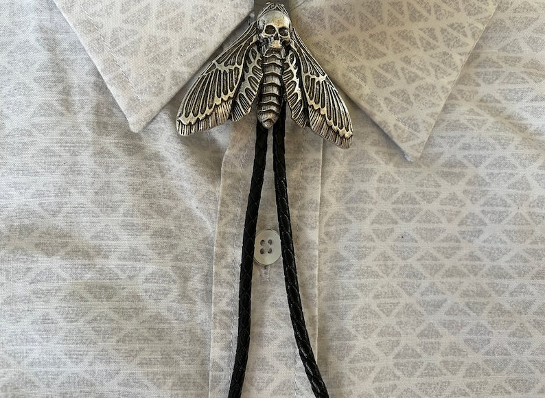 Dead Head Moth Bolo Tie