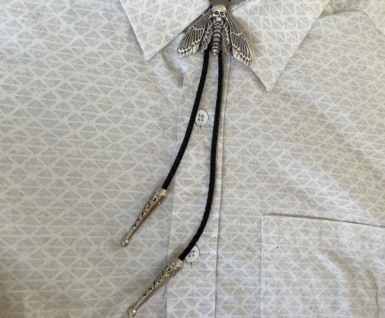 Dead Head Moth Bolo Tie