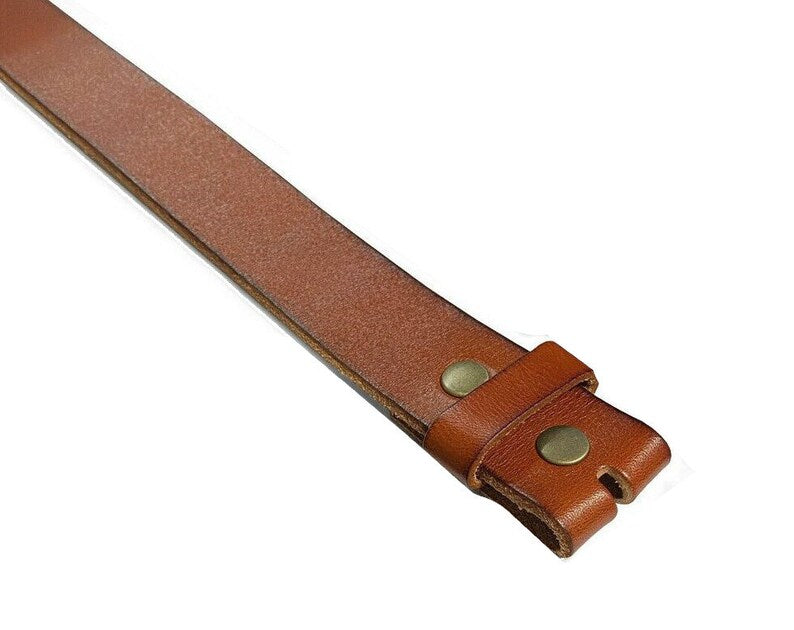 1.5'' Wide Distressed Tan Leather Belt Strap