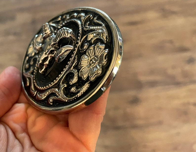 Bighorn Ram Skull Belt Buckle