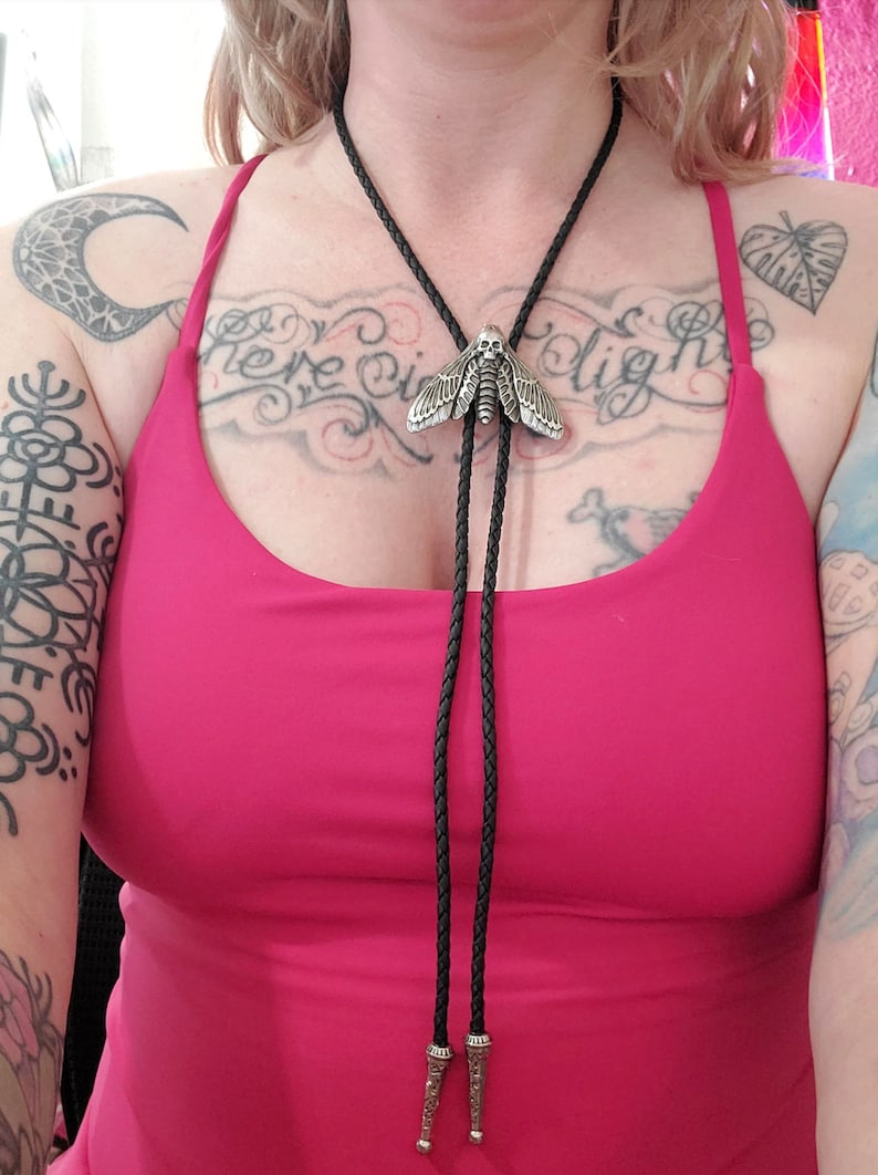 Dead Head Moth Bolo Tie