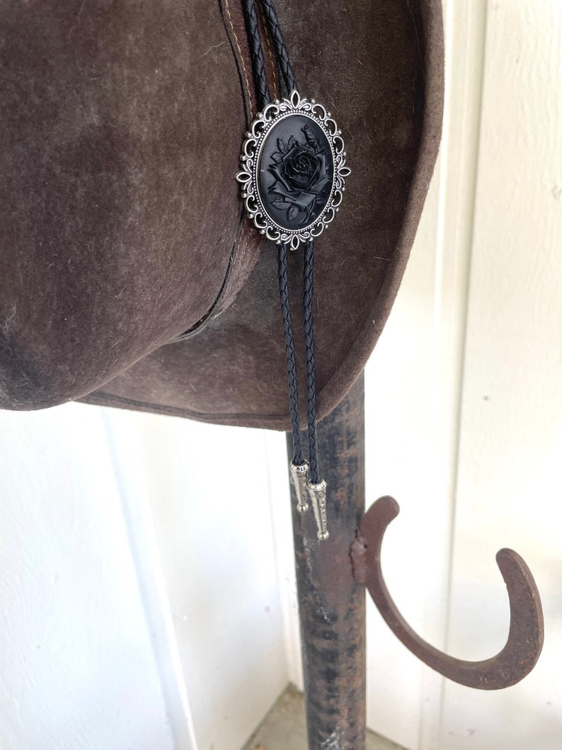 Black Rose Bolo Tie
