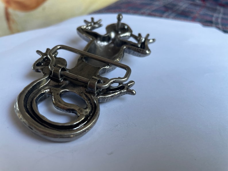 Handmade Silver Lizard Belt Buckle