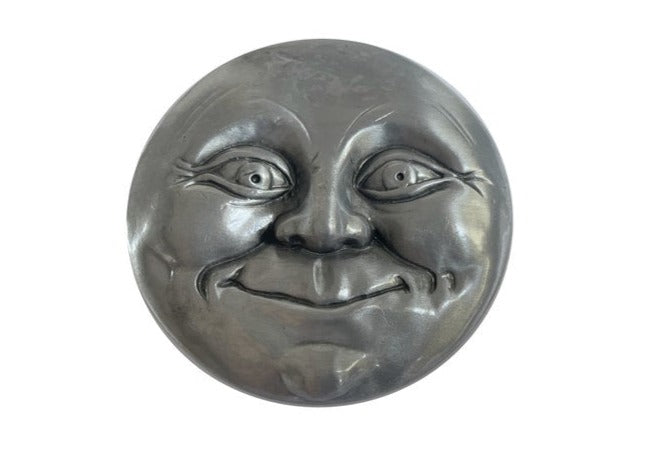 Silver Moon Face Belt Buckle