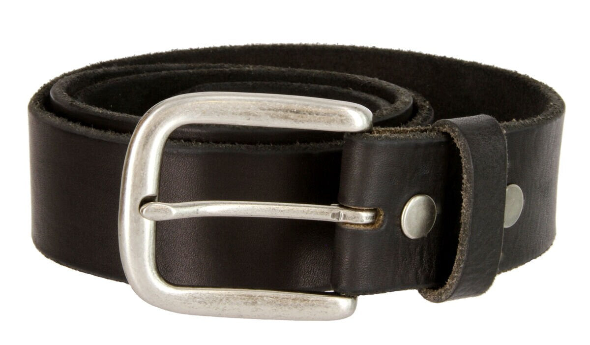Black Genuine Leather Casual Belt
