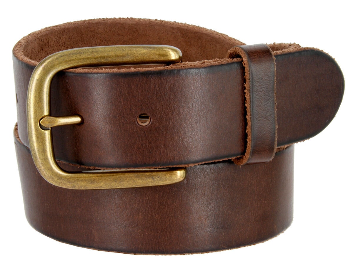 Dark Brown Genuine Leather Casual Belt display picture 2