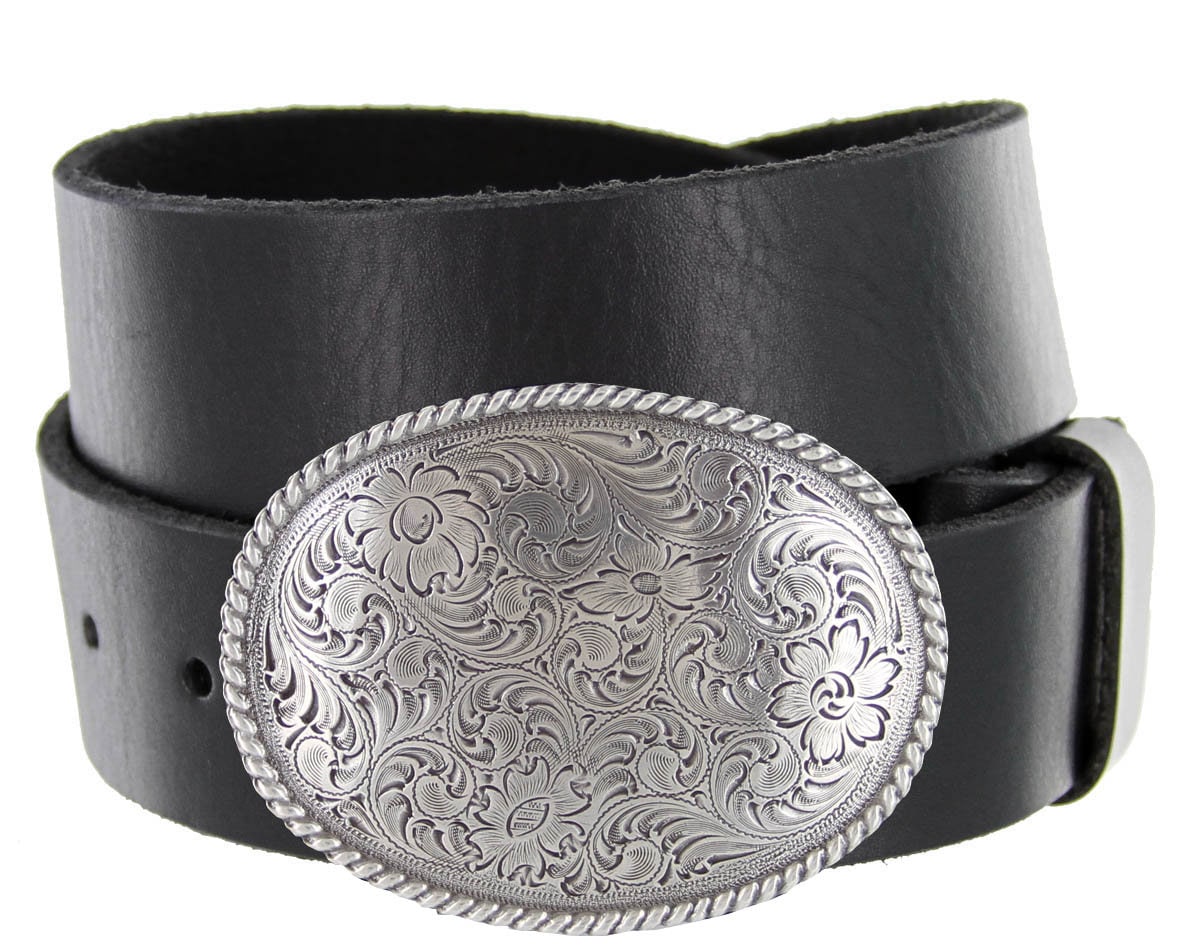 Black Oval Buckle Belt