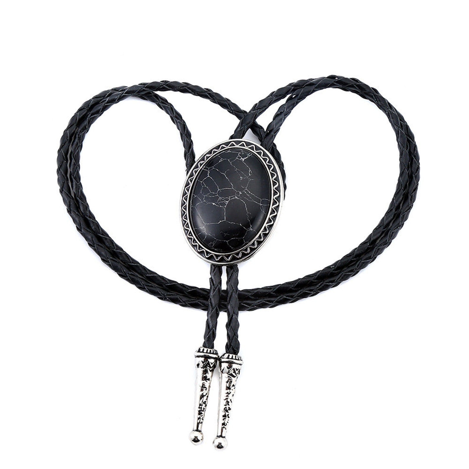 Southwestern Black Stone Bolo Tie