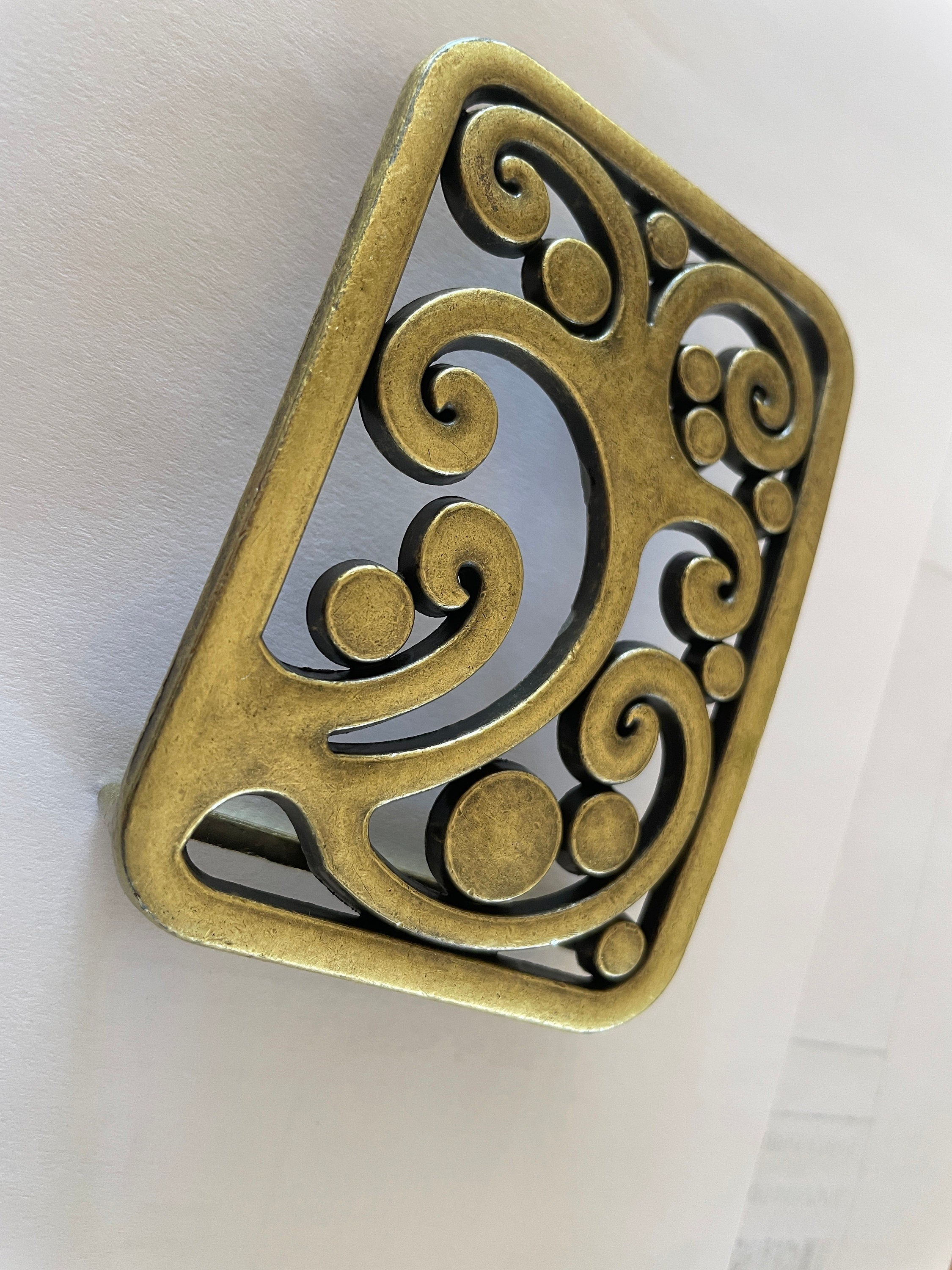 Vintage Handmade Solid Brass Belt Buckle