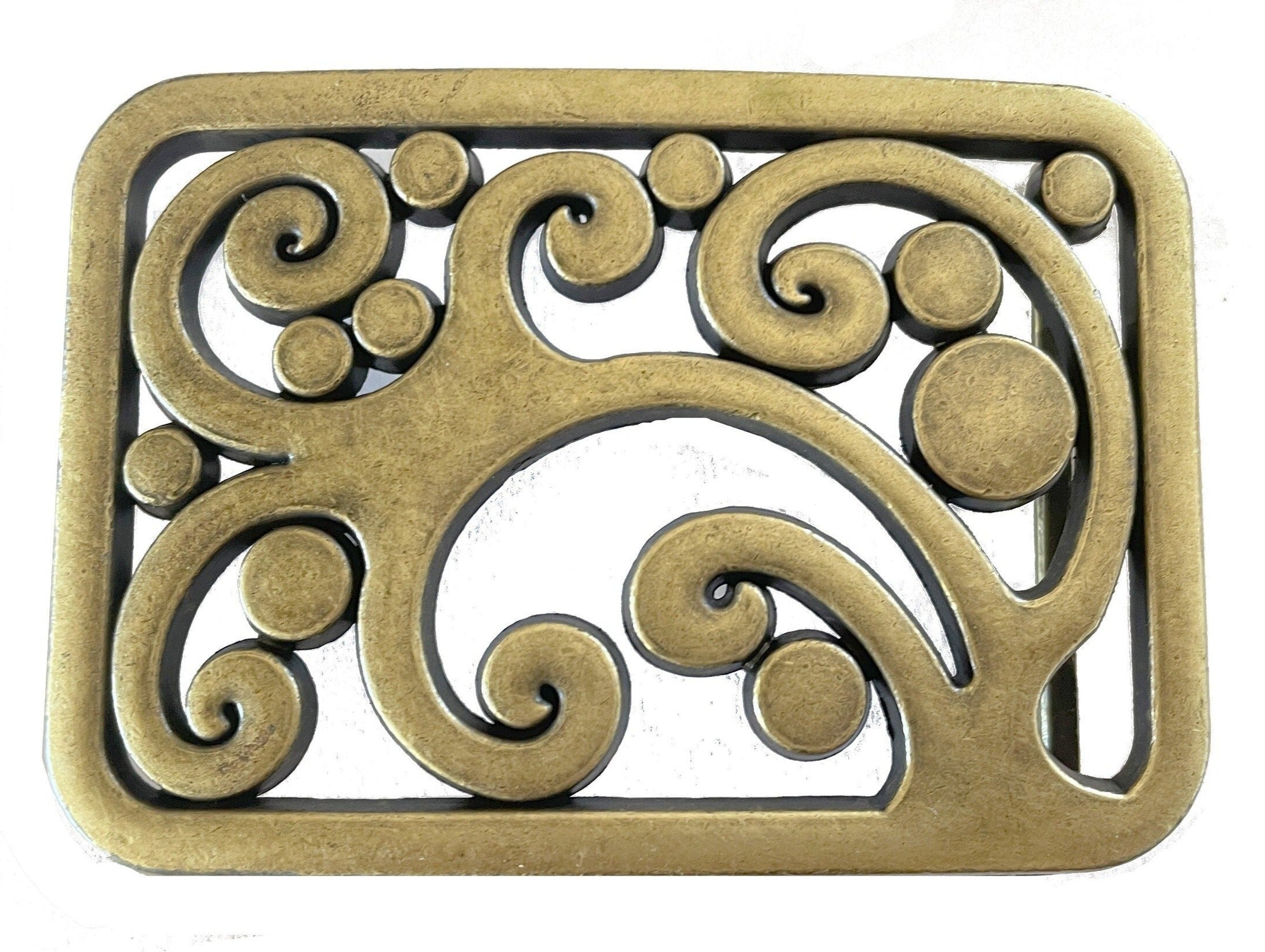 Vintage Handmade Solid Brass Belt Buckle