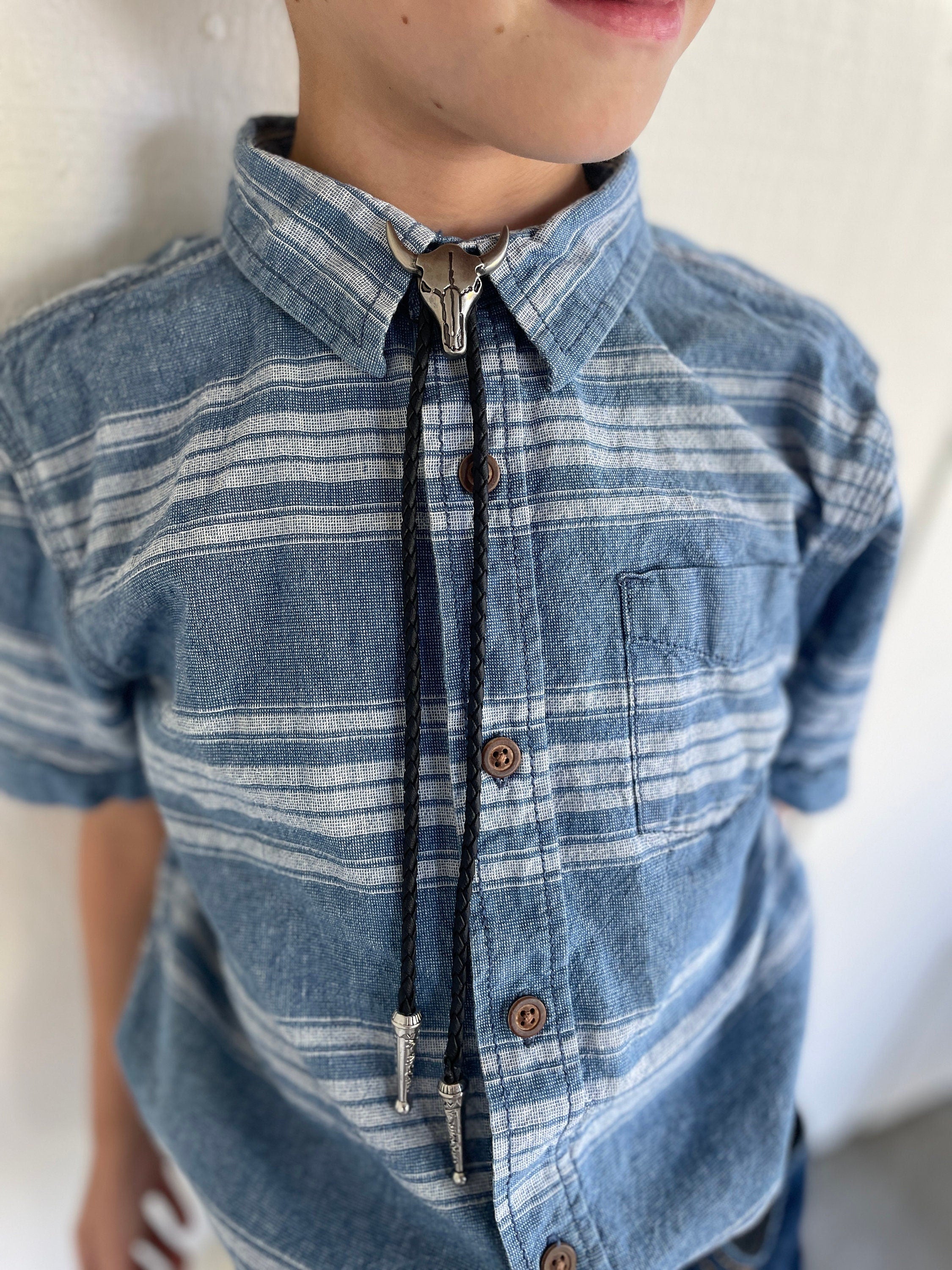 Kids Steer Skull Bolo Tie
