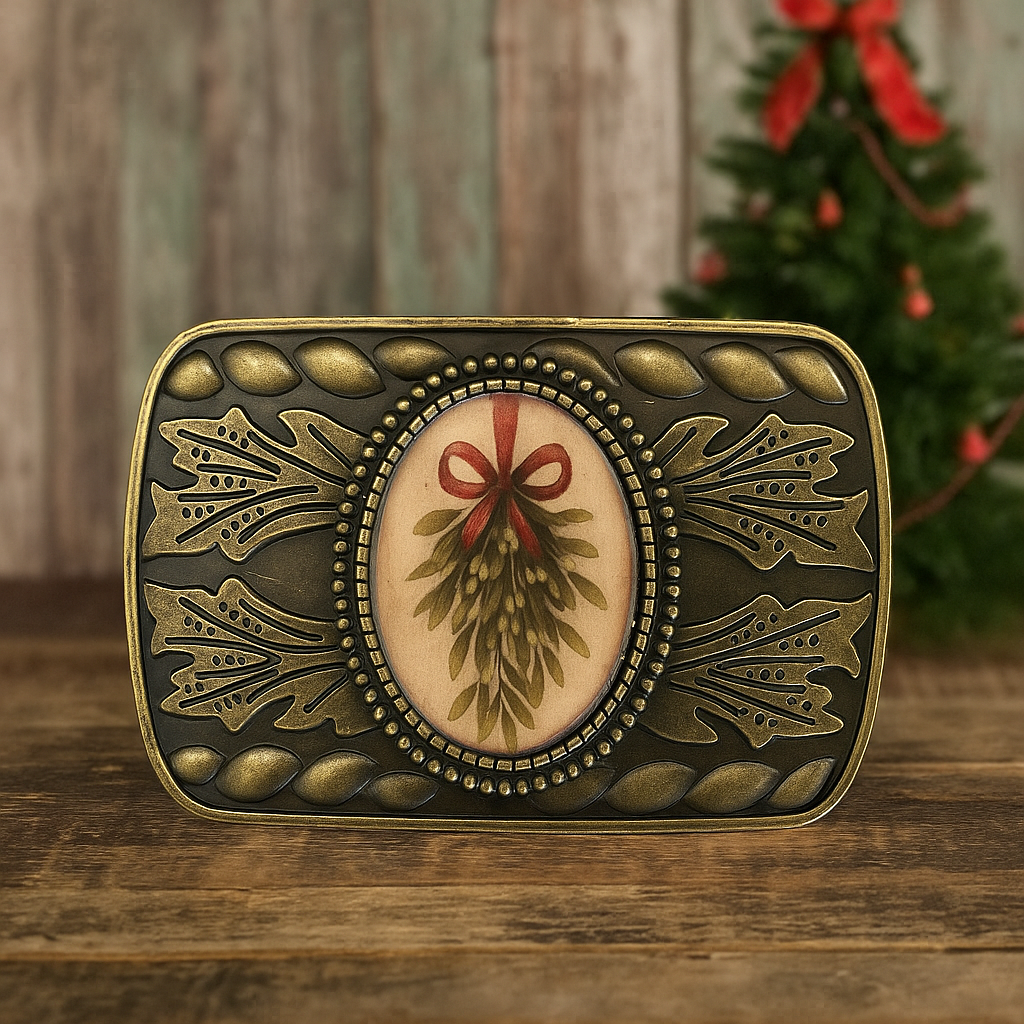 Kiss Me Under the Mistletoe Belt Buckle