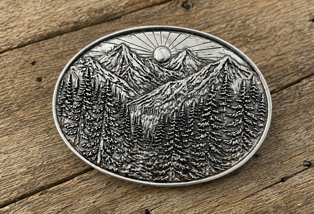 Silver Mountain Belt Buckle