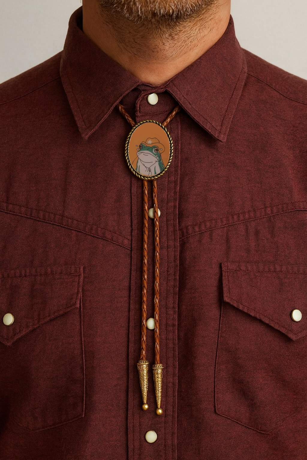 Country Frog Bolo Tie