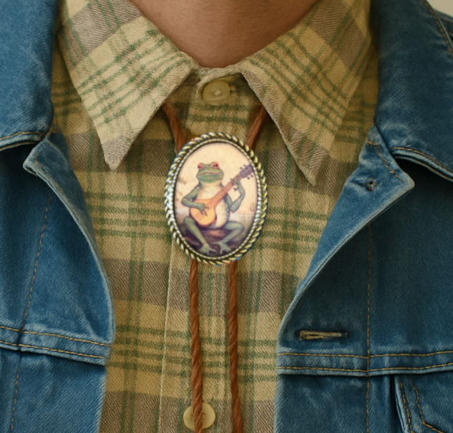 Banjo Frog Bolo Tie