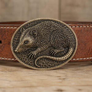 Bronze Opossum Belt Buckle