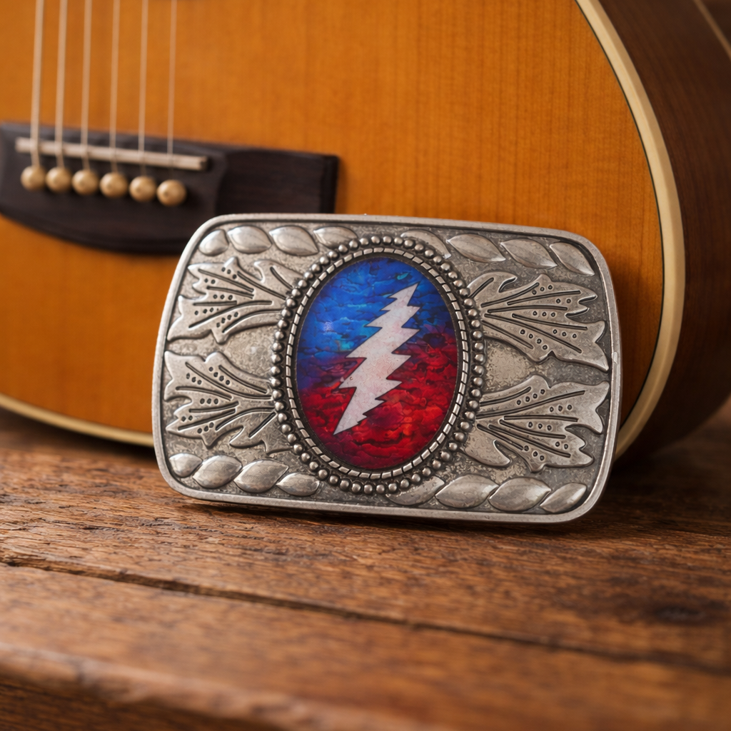 Jerry Lightning Bolt Belt Buckle