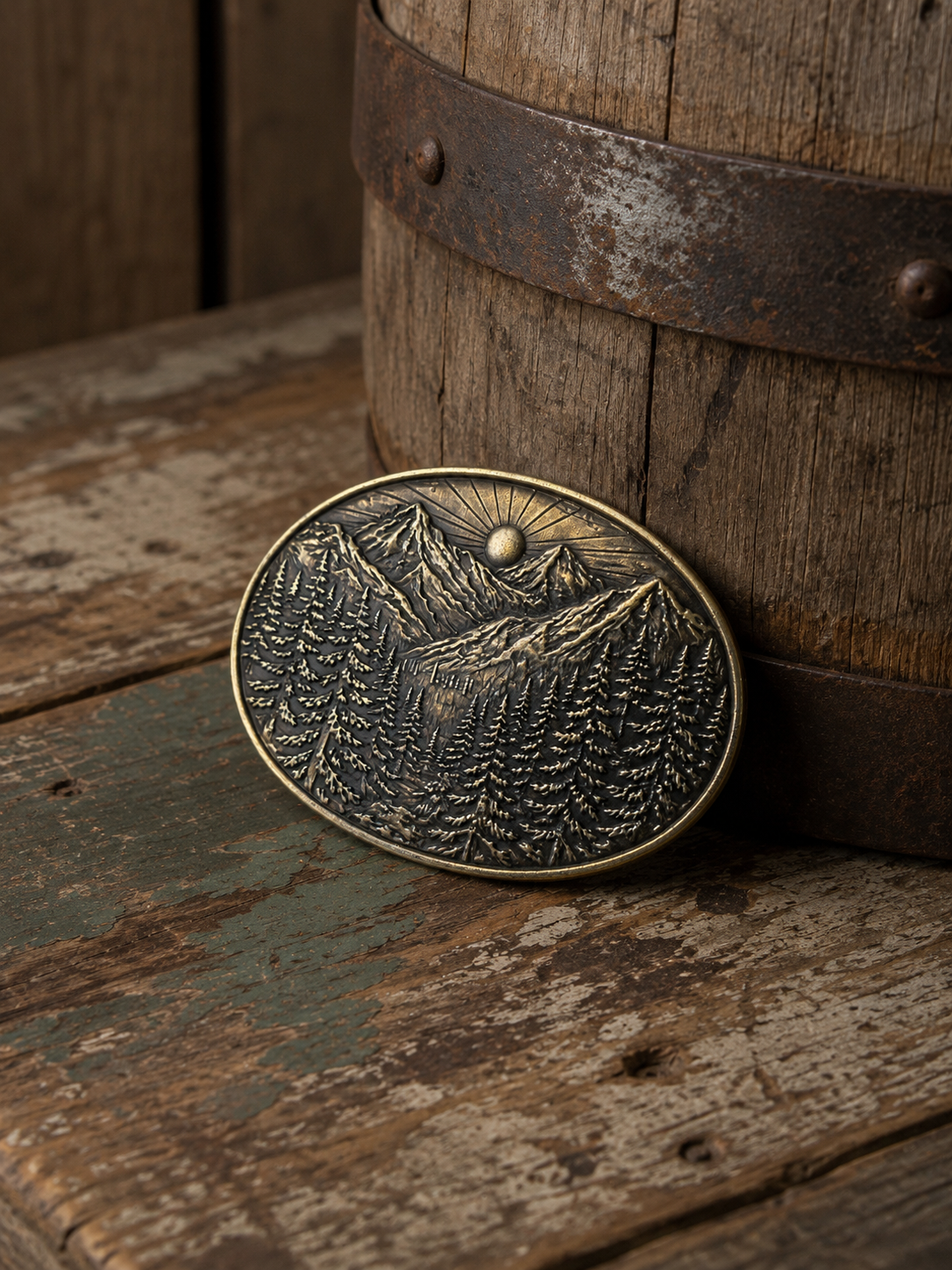 Golden Mountain Belt Buckle