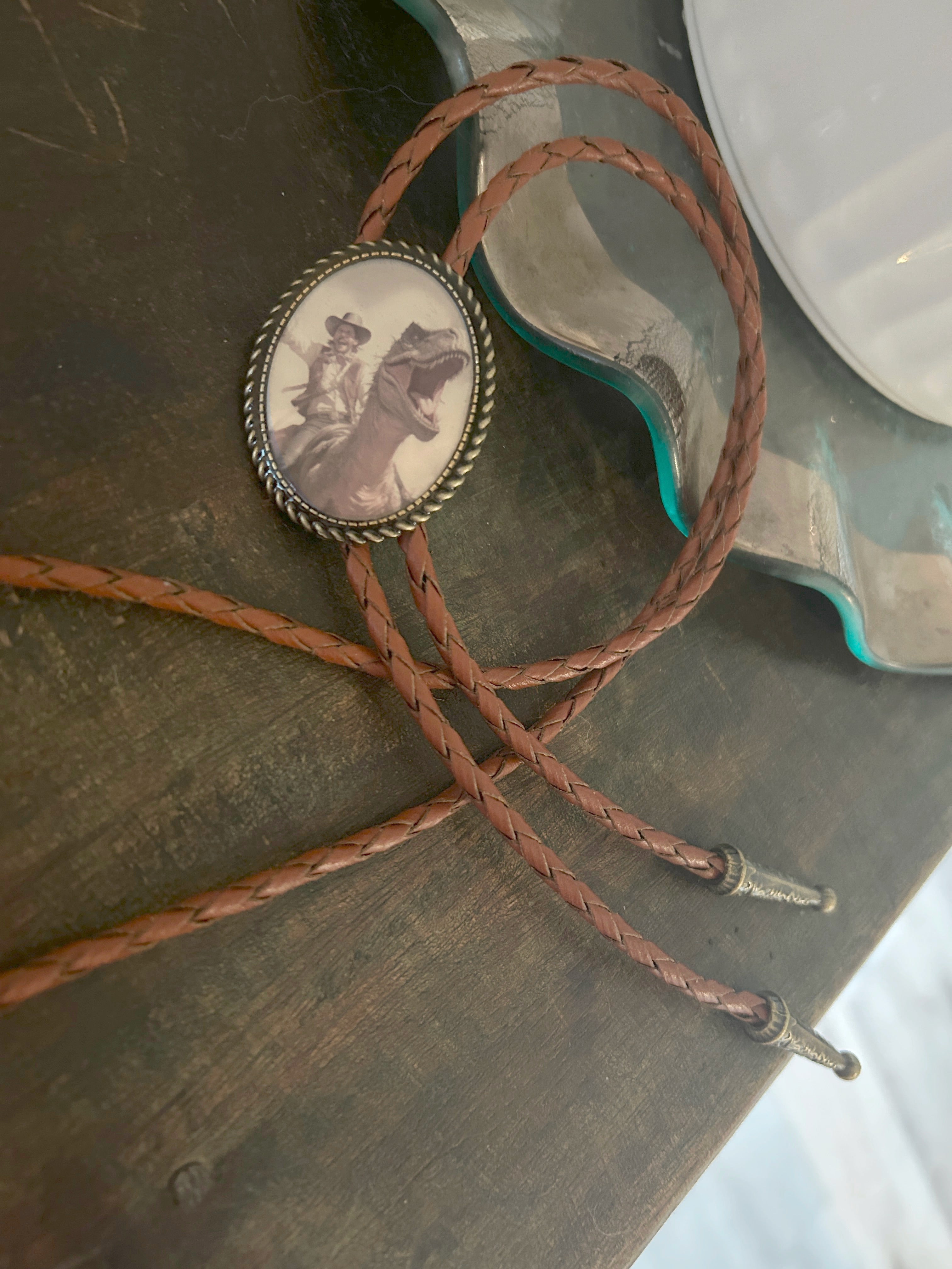 Dinosaur Cowboy Bolo Tie