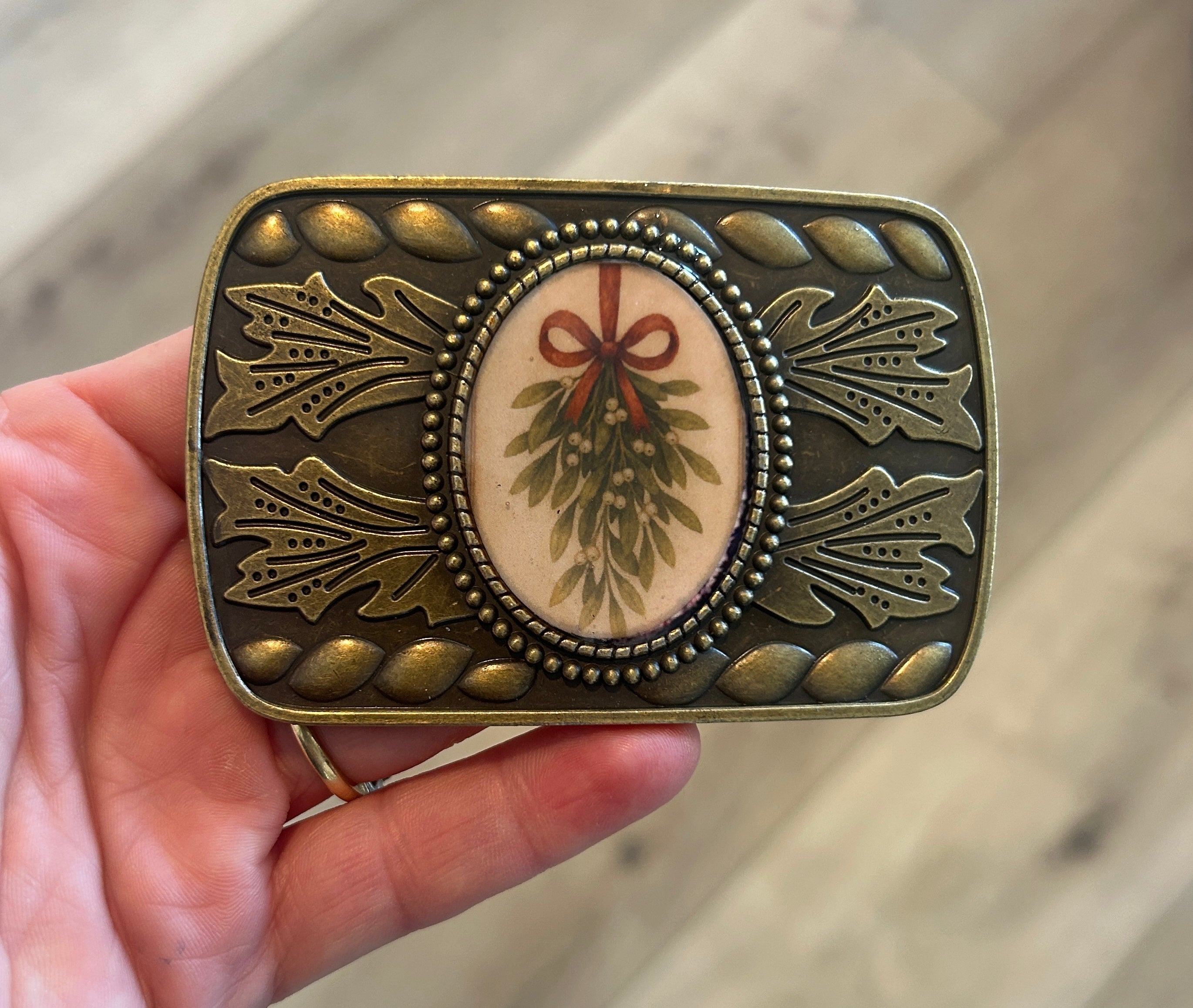 Kiss Me Under the Mistletoe Belt Buckle