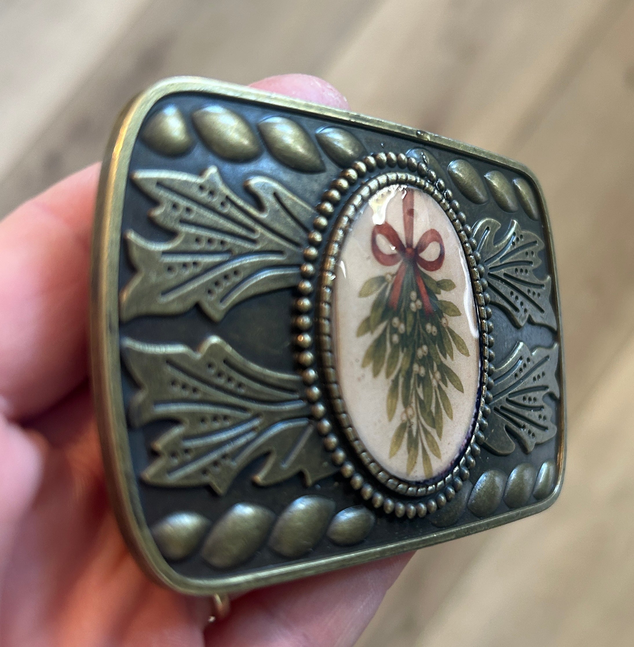 Kiss Me Under the Mistletoe Belt Buckle