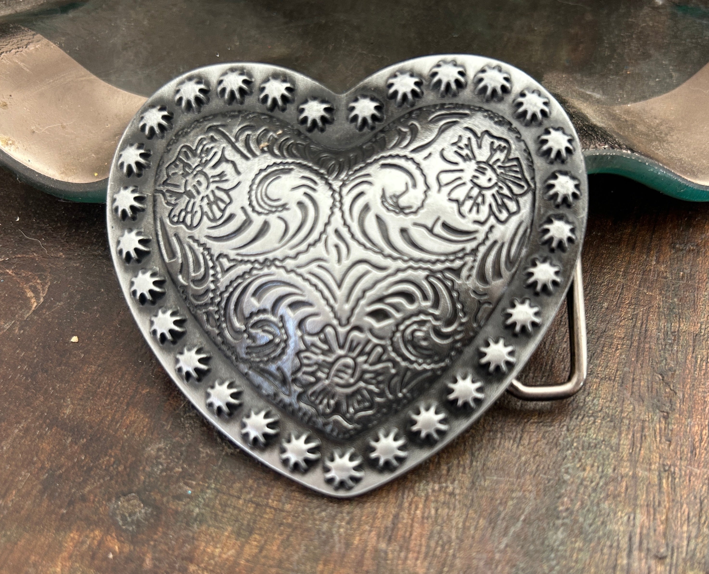 Silver Heart Belt Buckle