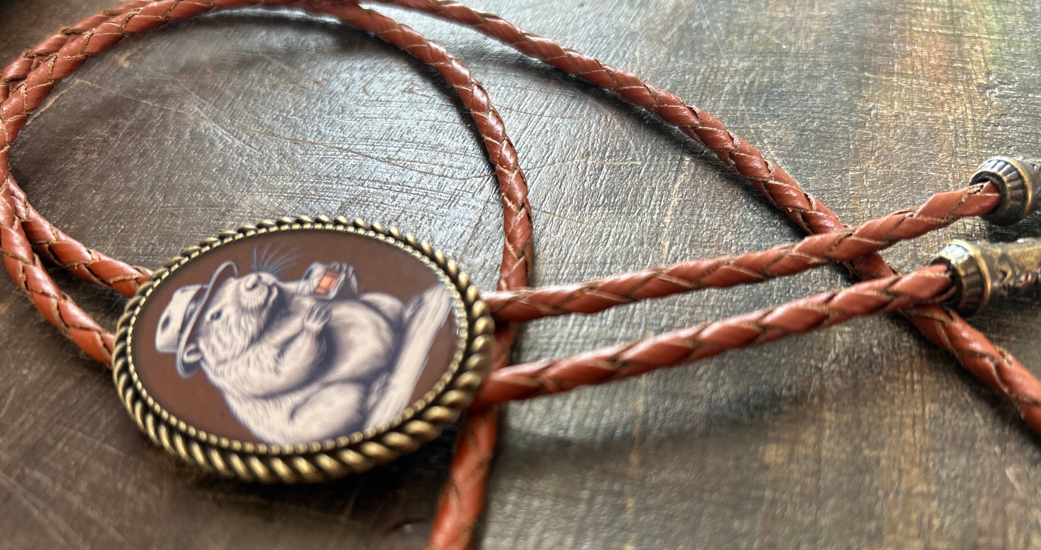 Bourbon Beaver Bolo Tie