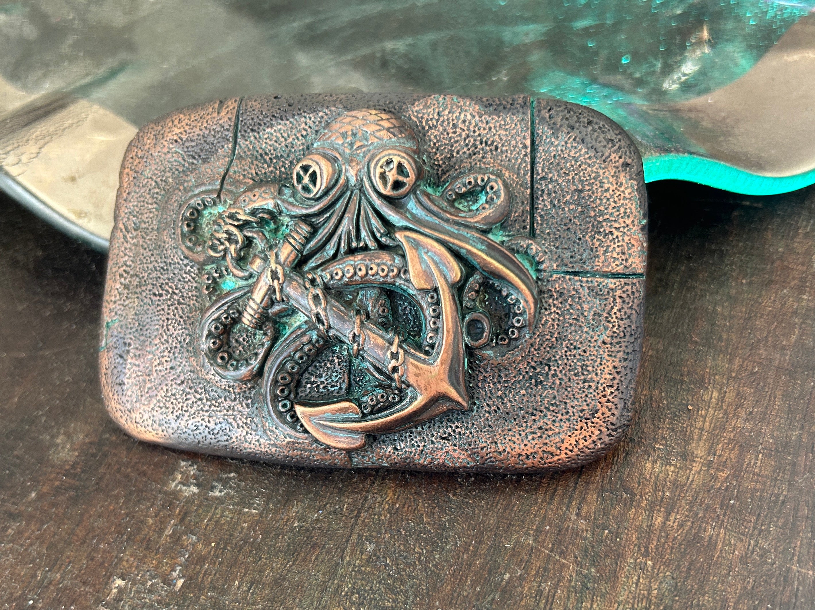 Copper Octopus Belt Buckle