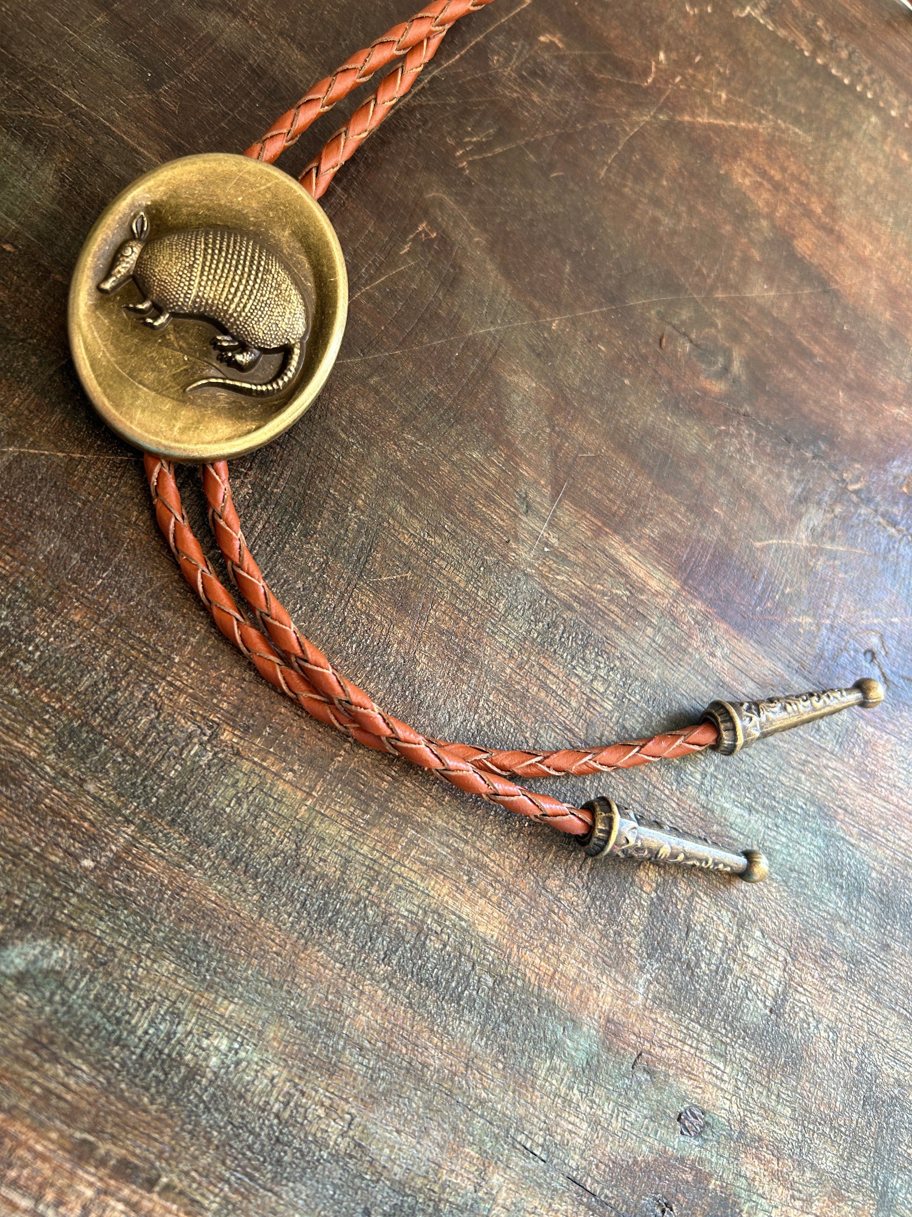 Gold Armadillo Bolo Tie