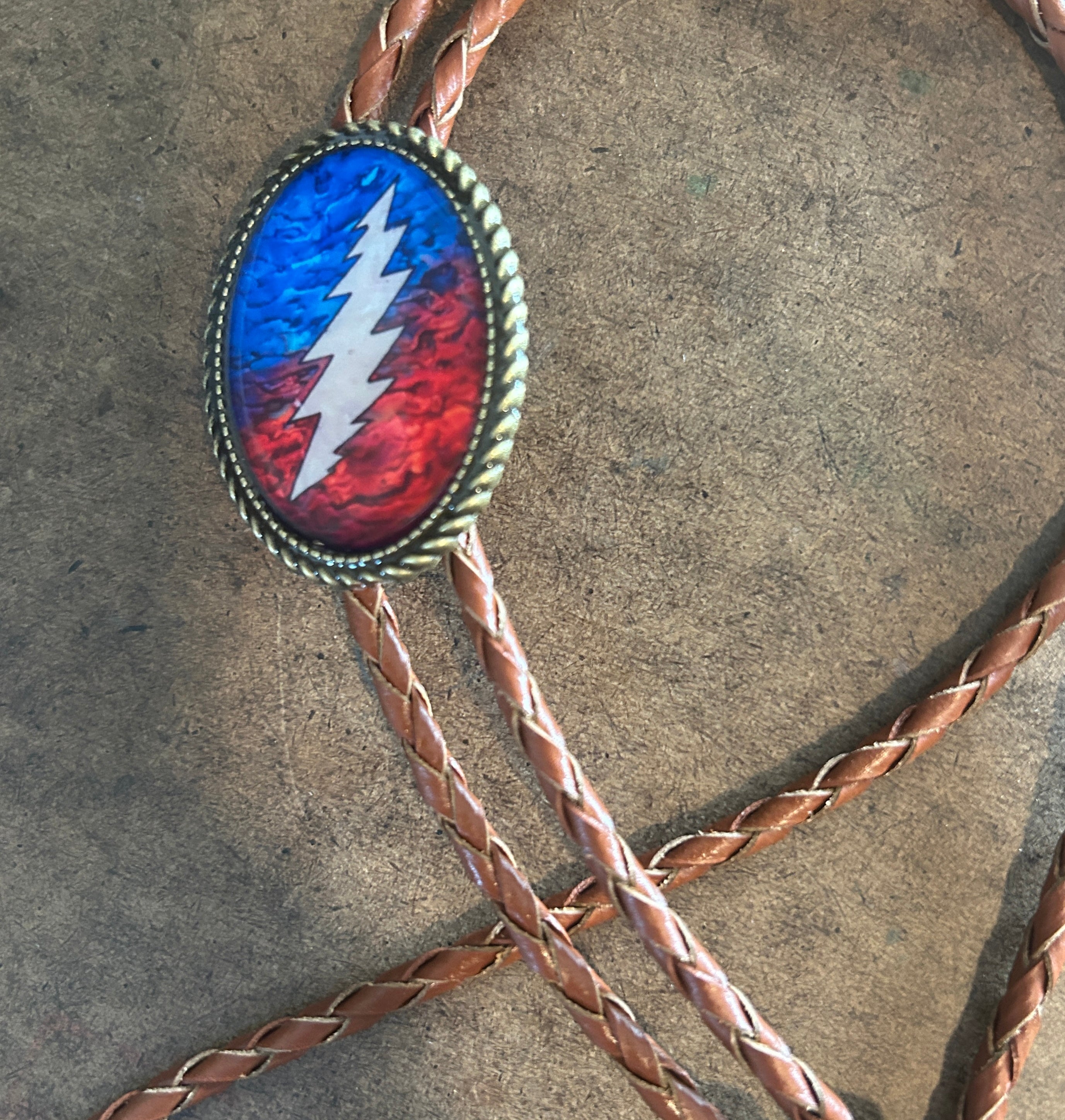 Grateful Lightning Bolt Bolo Tie