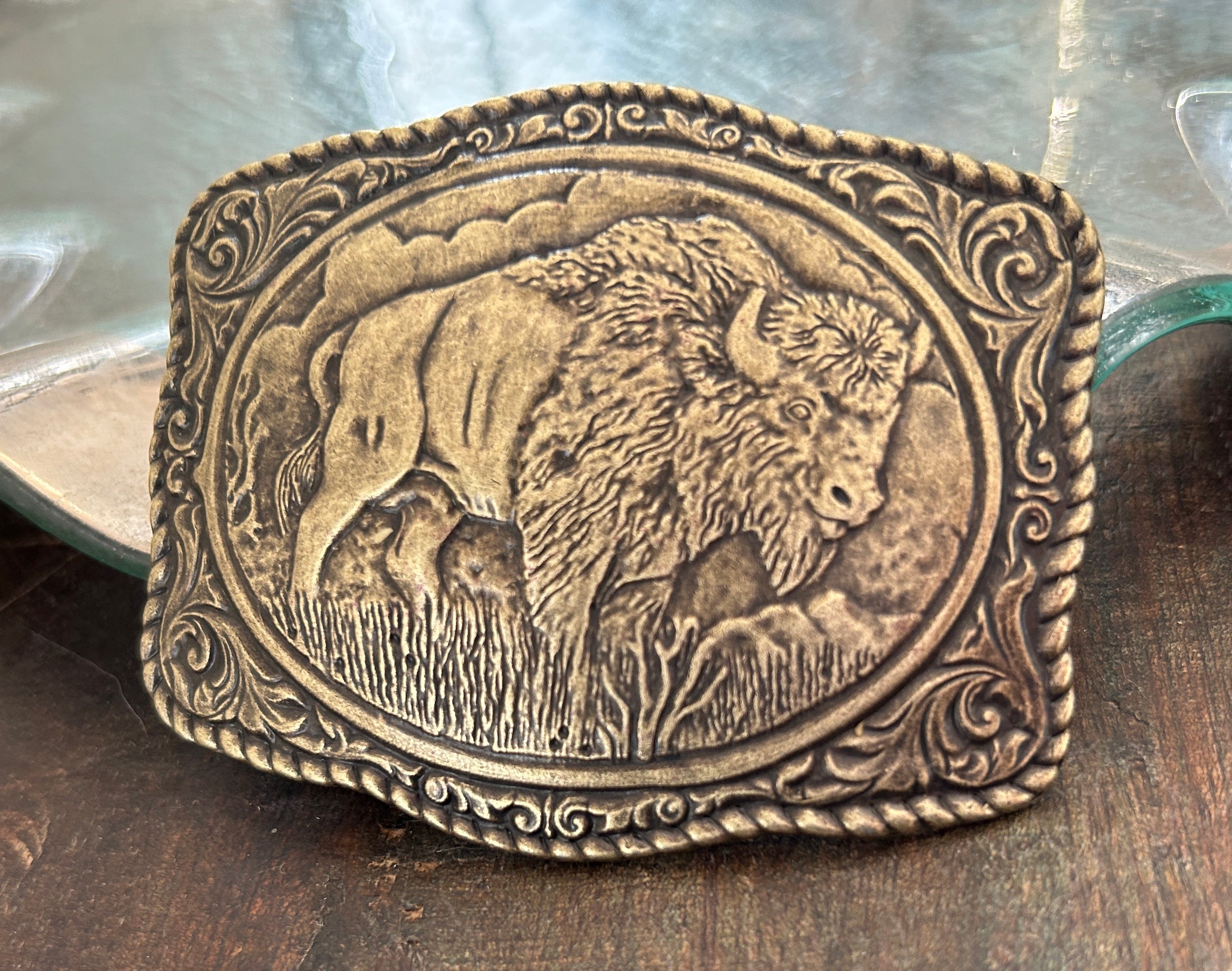 Brass Buffalo Belt Buckle