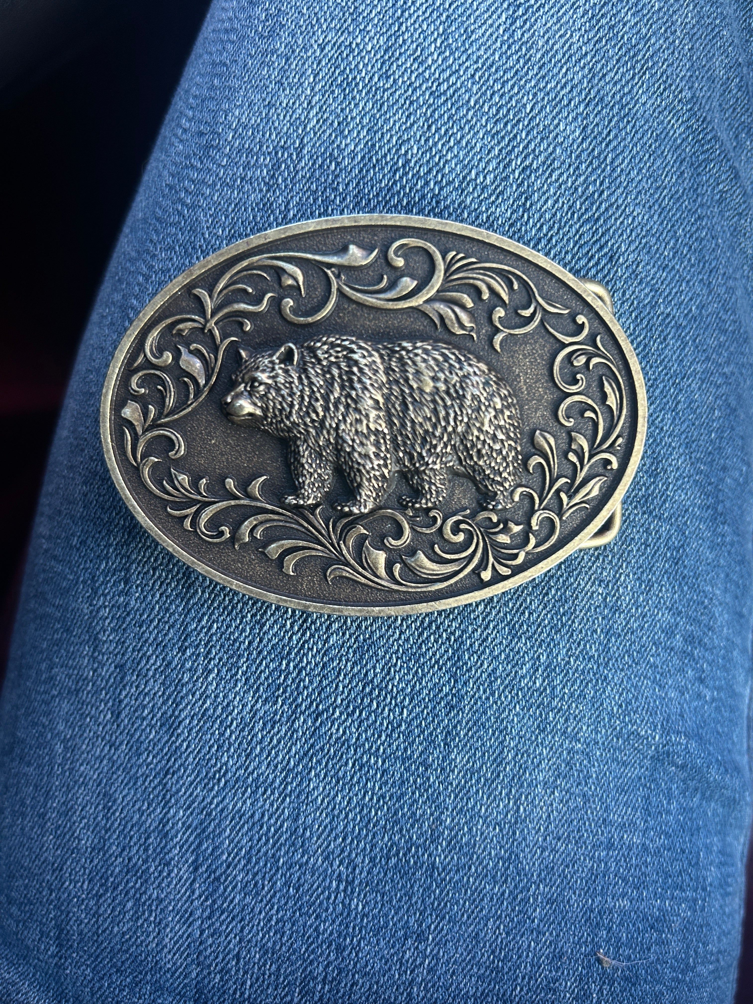 Bronze Bear Belt Buckle