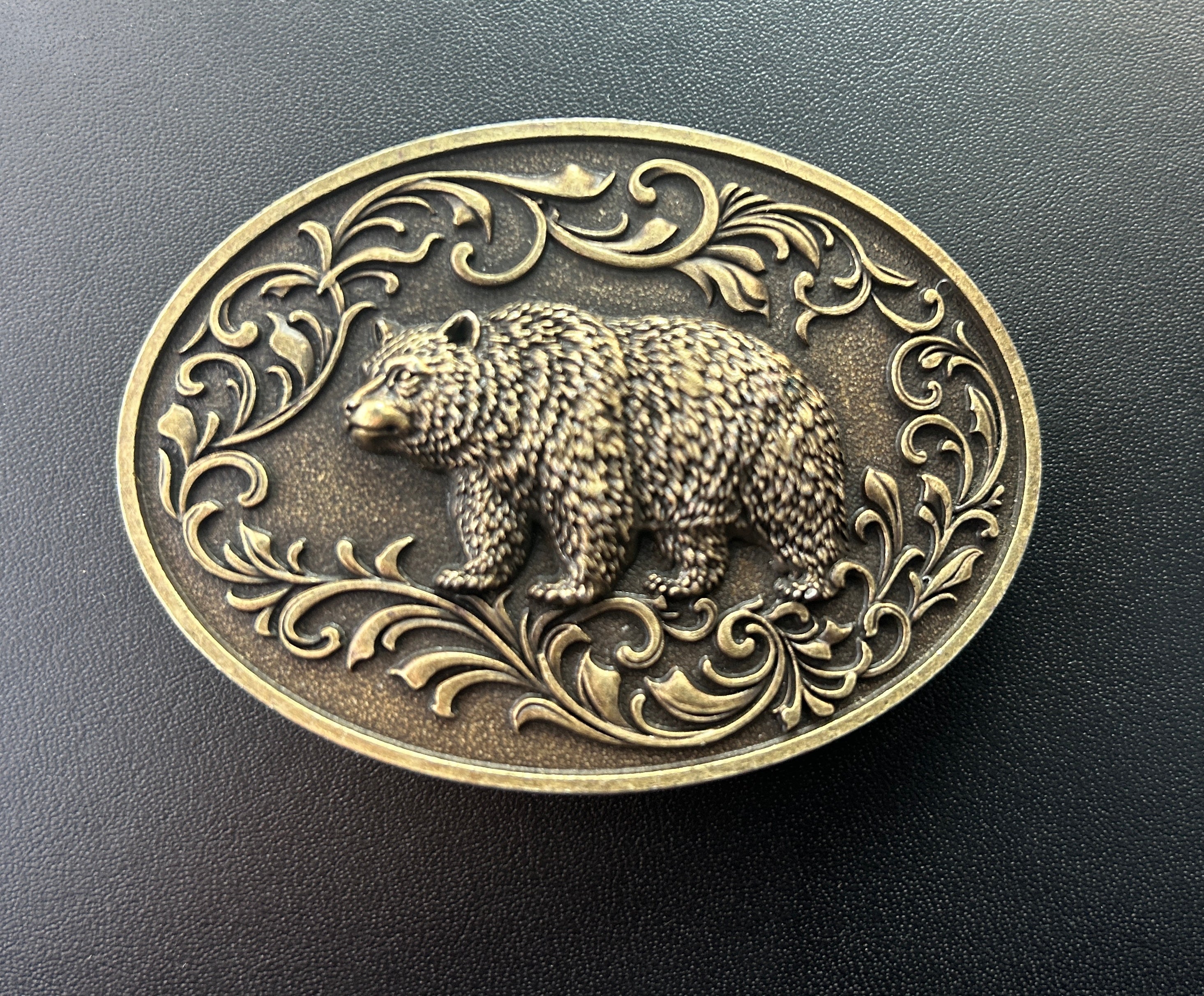 Bronze Bear Belt Buckle