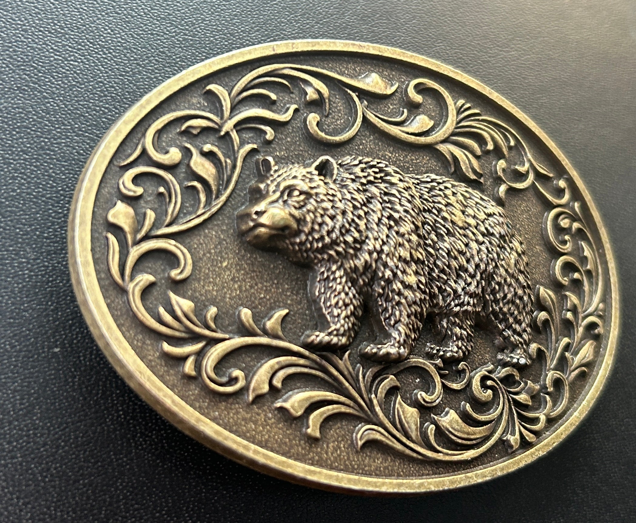 Bronze Bear Belt Buckle