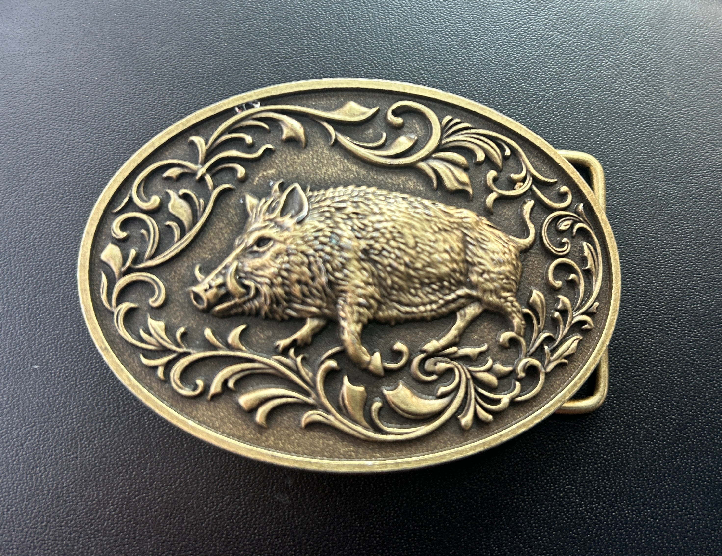 Bronze Boar Belt Buckle