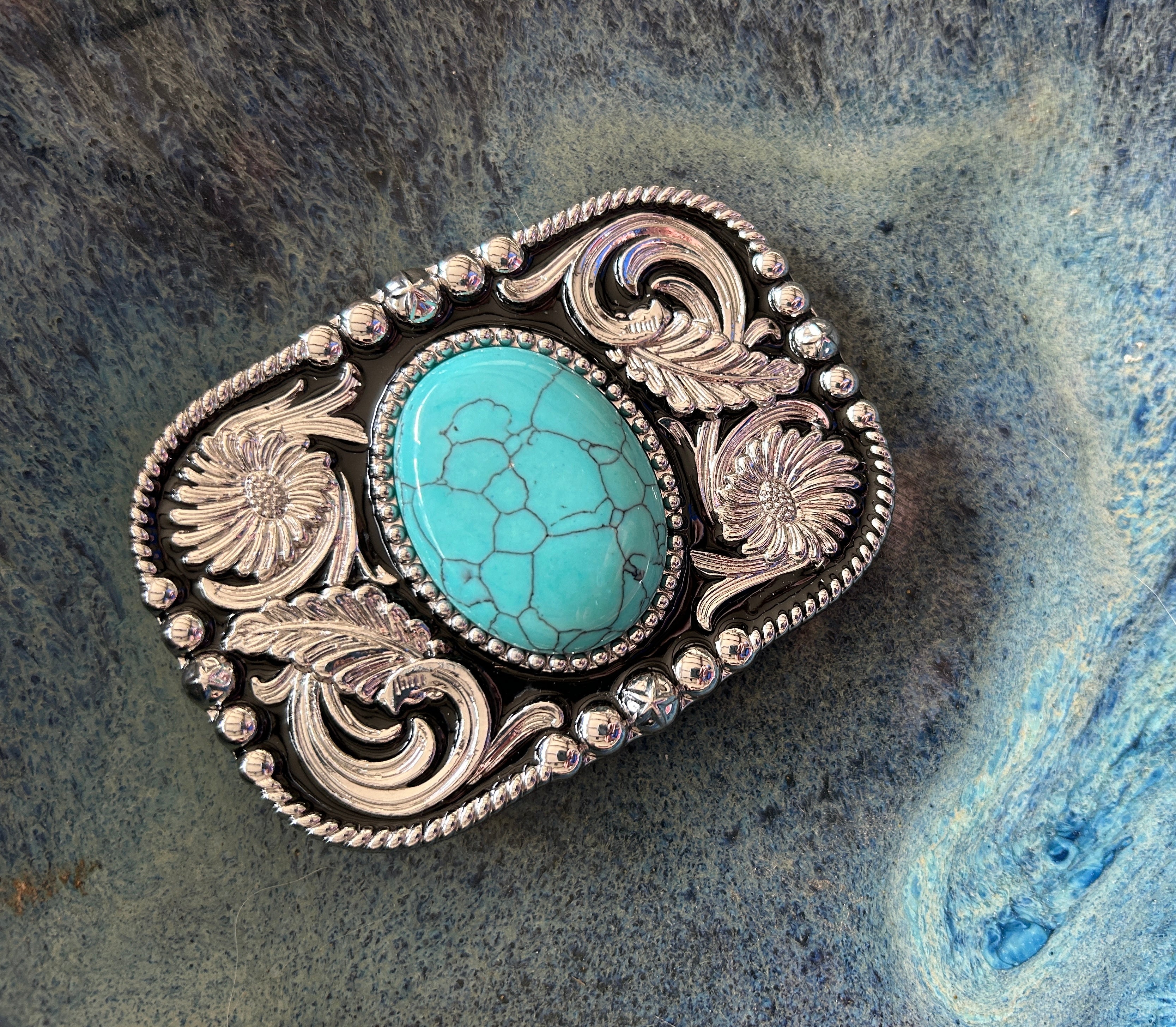 Turquoise Intricate Belt Buckle