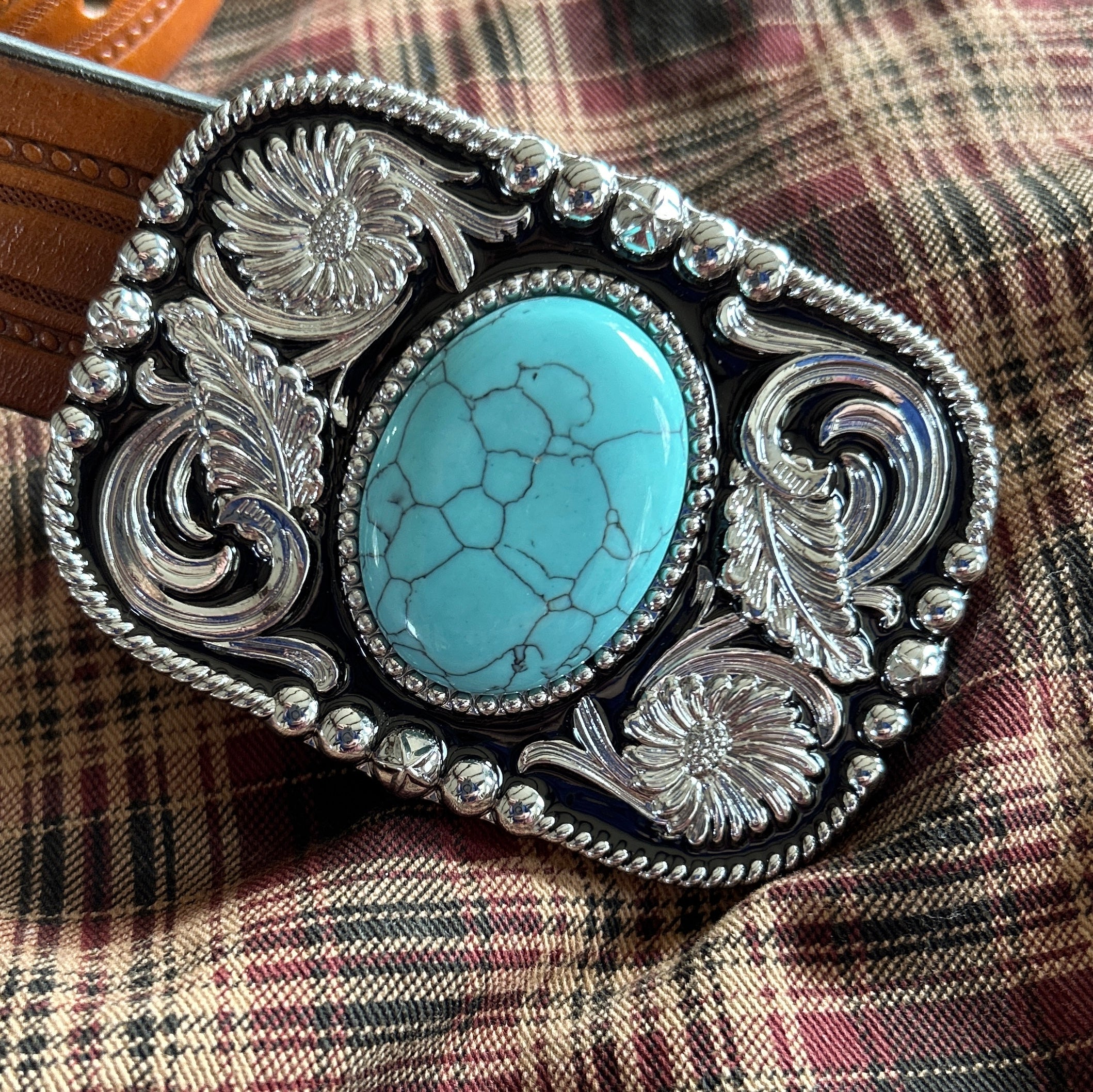 Turquoise Intricate Belt Buckle