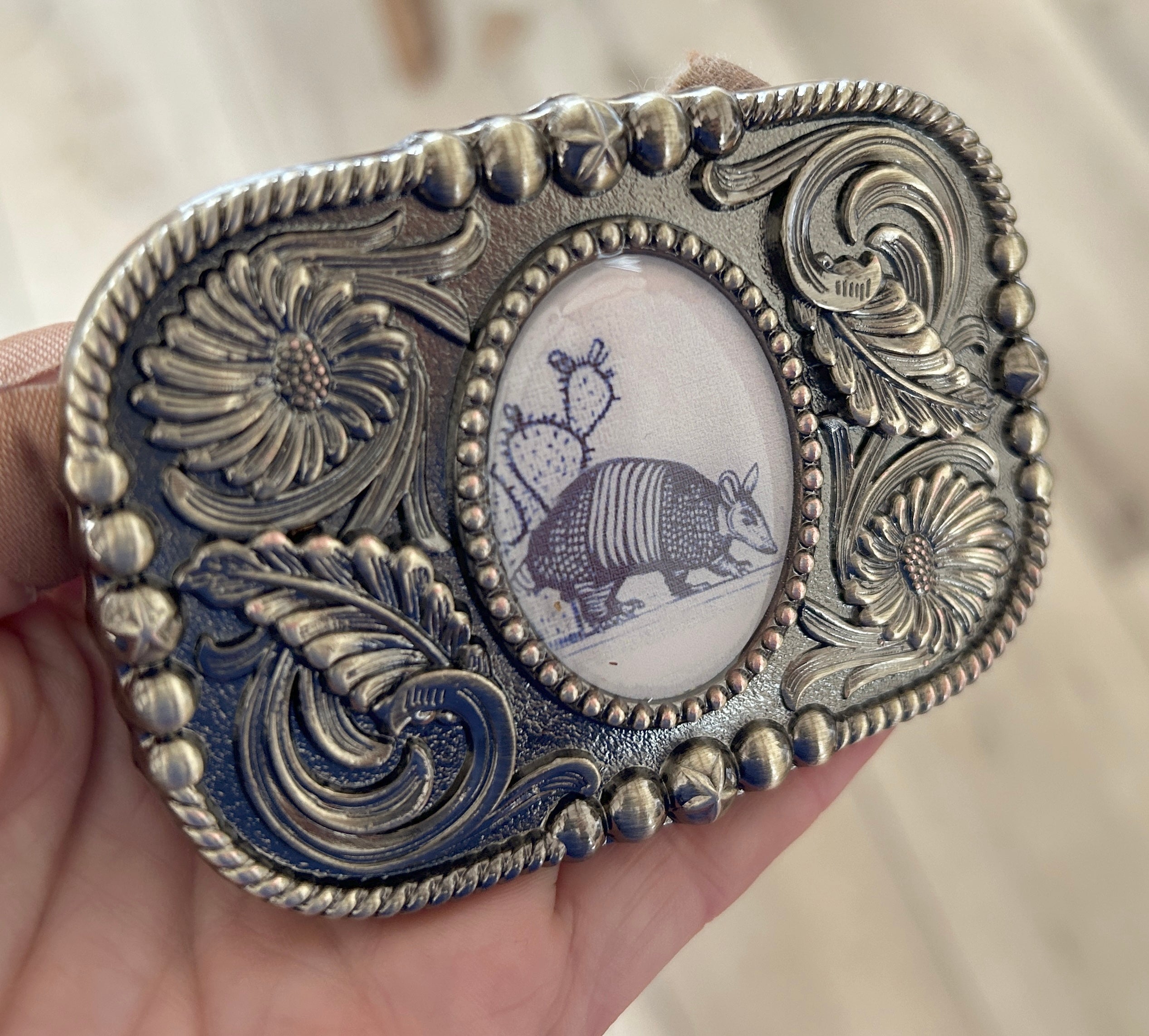 Country Armadillo Belt Buckle